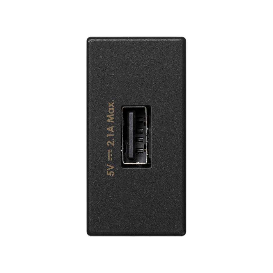 Simon Графит Зарядное устройство USB, К45, узкий модуль, 5 В, 2,1 А фото