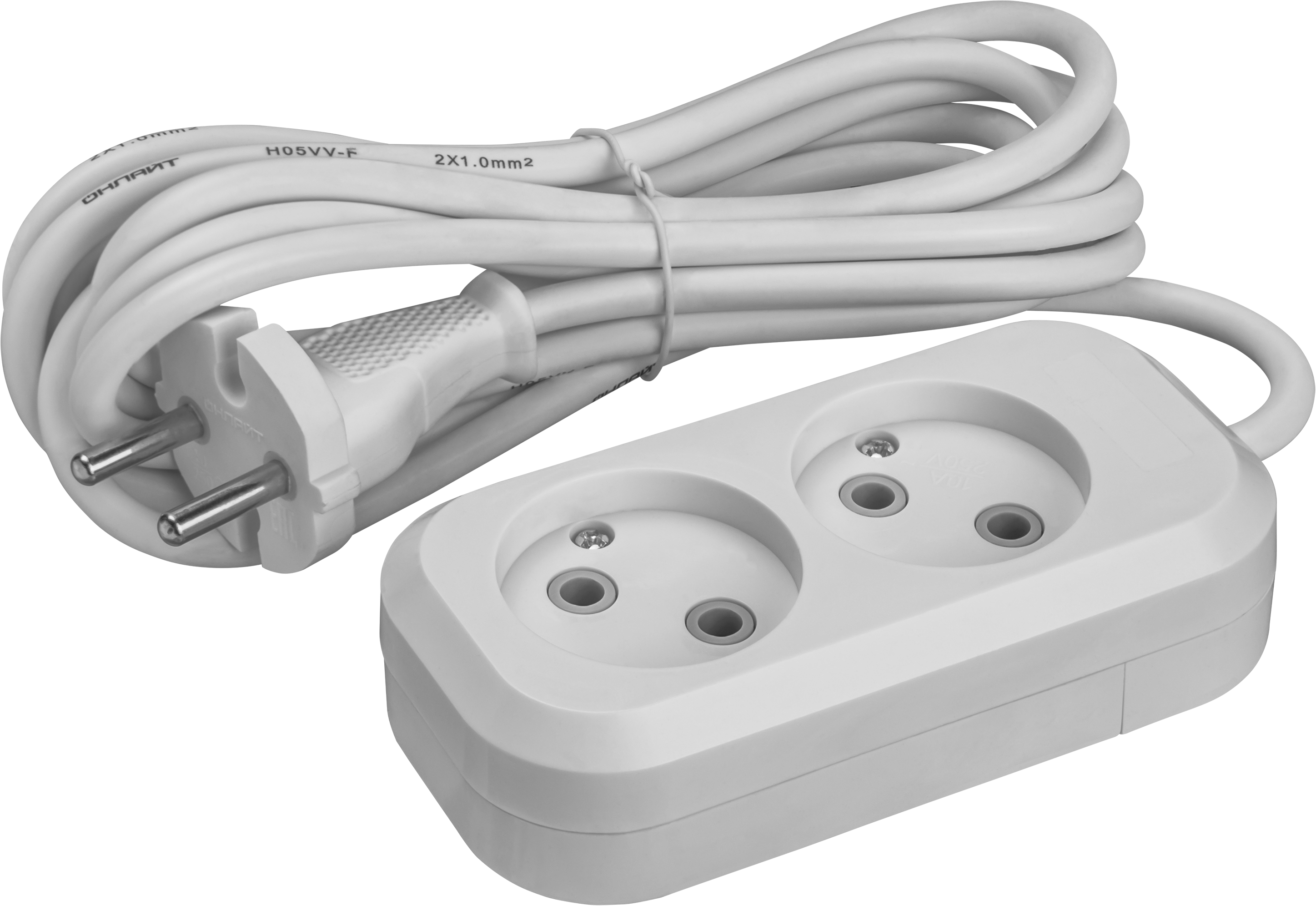 Удлинитель ОНЛАЙТ 2гн 2м ПВС 2х1 OPE-S-02-200-X-2x1 (50)