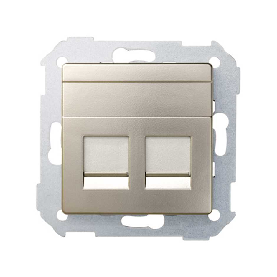 Simon 75 Мех Шампань Адаптер на 2 RJ-45 75540-, 75541-, 75528-, 75544-39 АМР фото