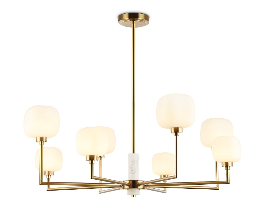 Ambrella Светильник на штанге LH53017/8 BS/FR латунь/белый матовый G9*8 max 40W D830*680 фото