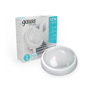 Gauss Св-к ЖКХ ECO 2.0 круг 12W 990lm 4000K 160-260V IP54 D175*76мм белый с микровол сенсором фото