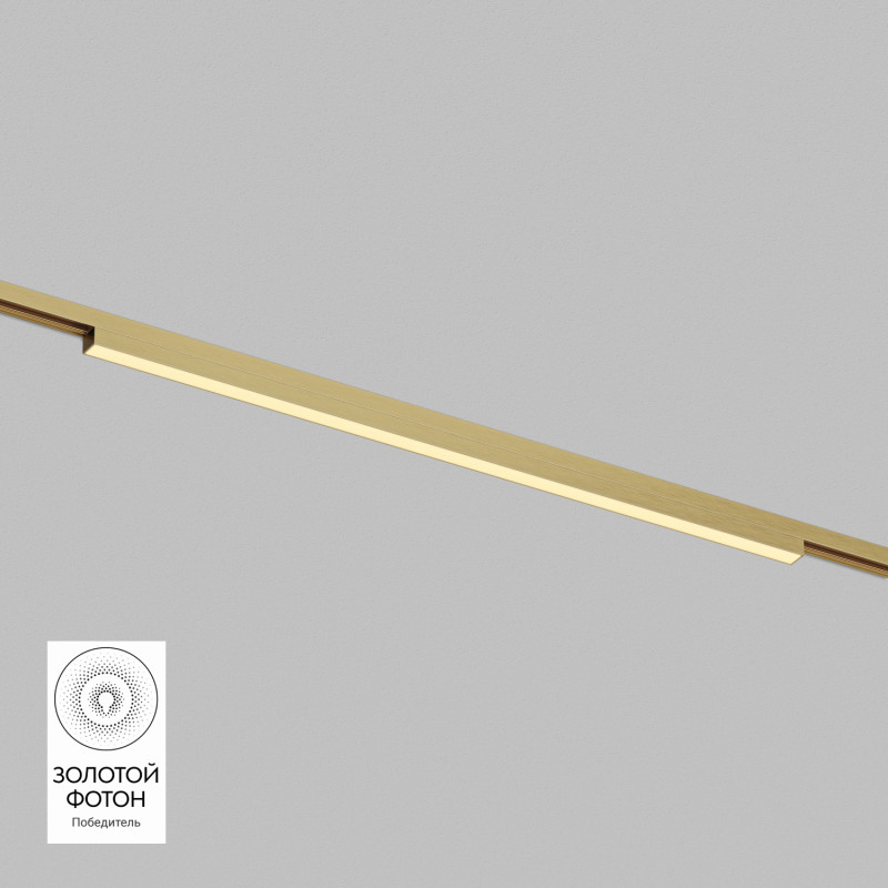 Denkirs DK5752-SB Светильник для трека SHINE LINEAR со светодиодом, L601*W19*H27, 48V DC, 24W, RA≥90, 3000K, IP20, сатинированная латунь, алюминий фото