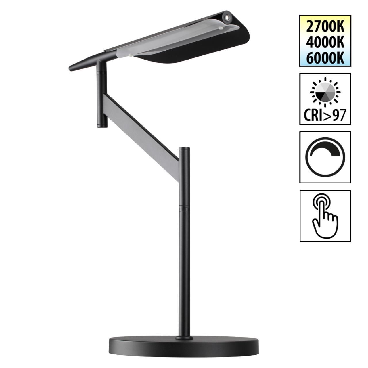 Novotech 359541 LEDO NT25 322 черный Лампа настольная диммир. со сменой цвет. темпер. (управление- сенсор) IP20 LED 14W 100-240V 2700К\4000К\6000К ALA фото