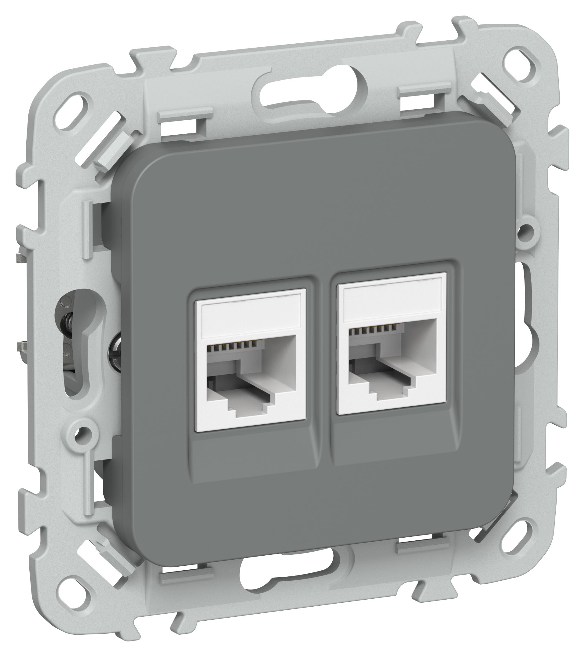 IEK FLITE Мокрый асфальт Розетка 2-местная компьютерная RJ45 категория 5Е UTP фото