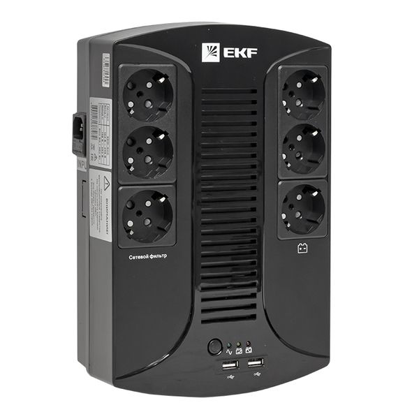 EKF ИБП E-Power Home 800 ВА , 480Вт, 6хSchuko, 2xUSB Charger, USB,RJ11 фото