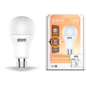 Gauss Лампа Smart Home A60 10W 1055lm 2700К E27 диммируемая LED фото