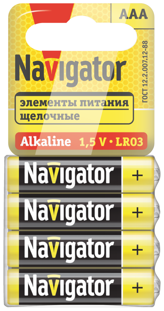 Элемент питания Navigator NBT-03 (AAA LR03 спайка 4 шт)