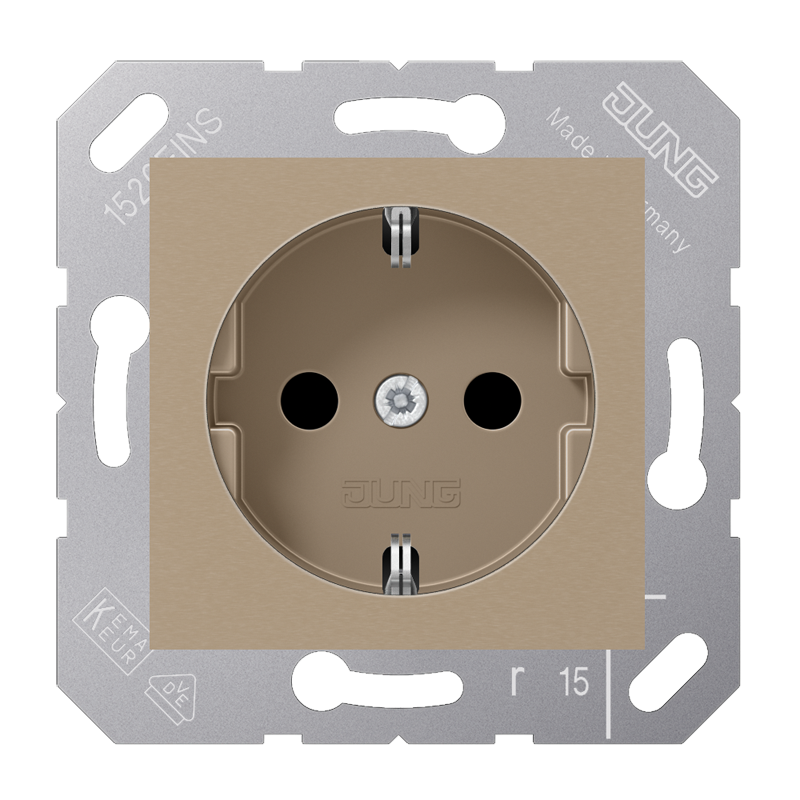 JUNG CD 500/CD plus Бронза Розетка Schuko 16А с пруж зажим для откидной крышки фото