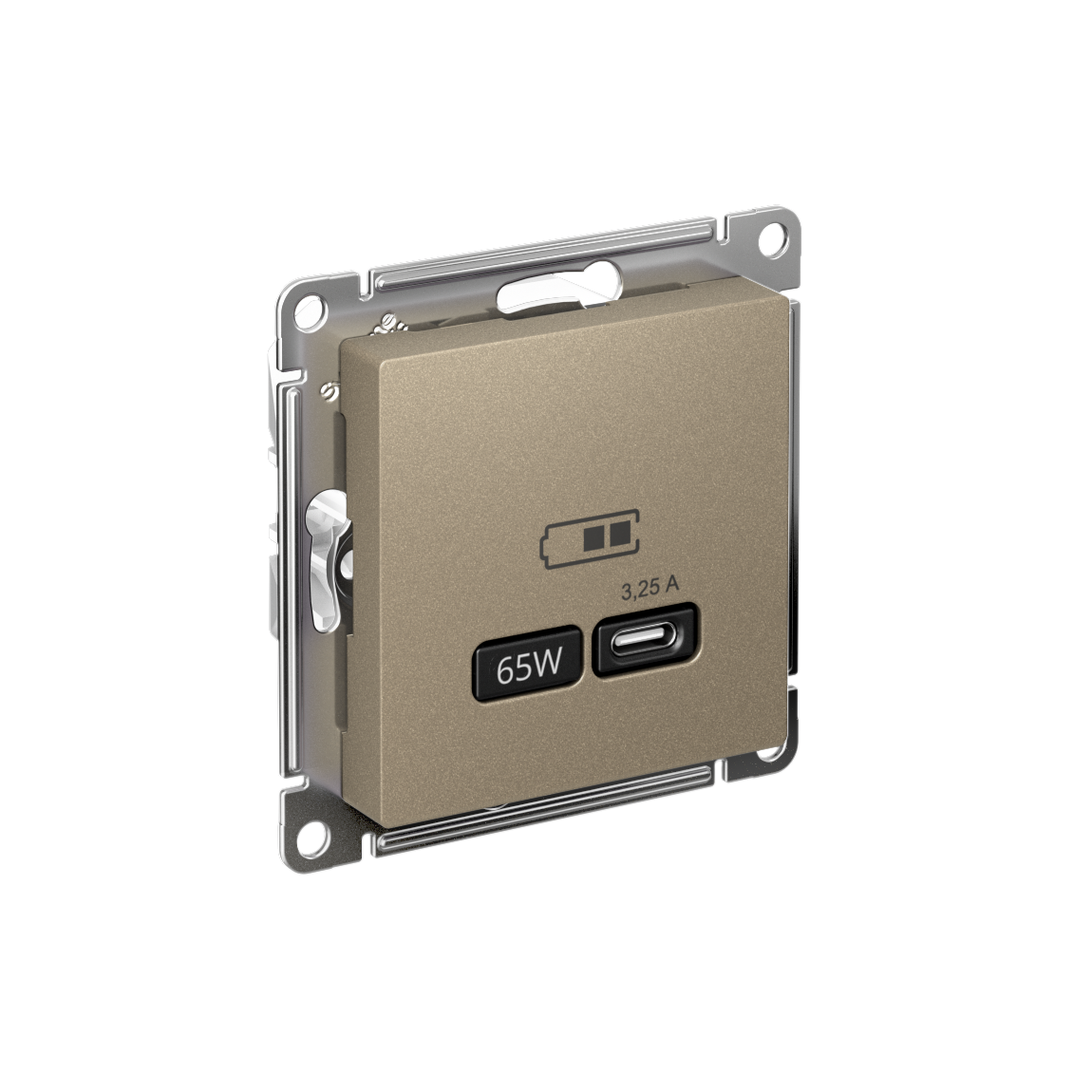Systeme Electric AtlasDesign Шампань USB Розетка тип-C 65W высокоскор.заряд. QC, PD, мех. фото