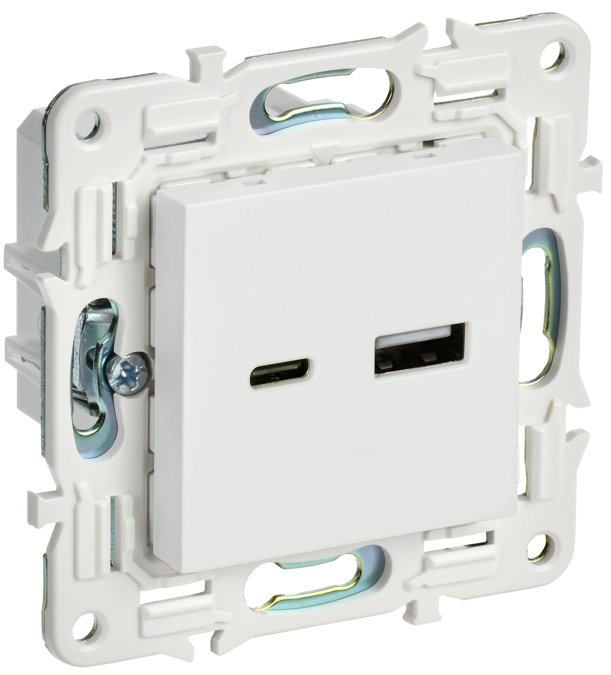 IEK SKANDY Арктический белый Розетка USB A+C 18Вт SK-R13W фото