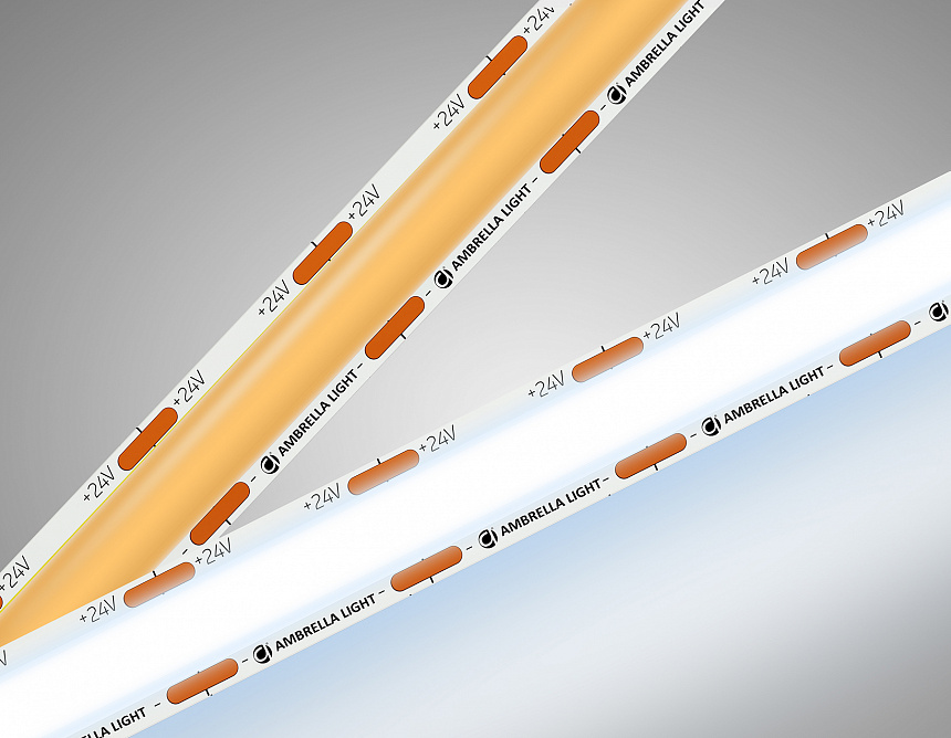 Ambrella Светодиодная лента GS4803 COB 616Led/19W m/ 24V IP20 6500K/ 5m*12mm*2mm кратность резки 22.5mm (2 конт.) фото