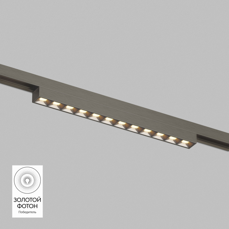 Denkirs DK5771-DN Светильник для трека SHINE GRILL со светодиодом, L231*W19*H27, 48V DC, 10W, RA≥90, 3000K, IP20, темный никель, алюминий фото