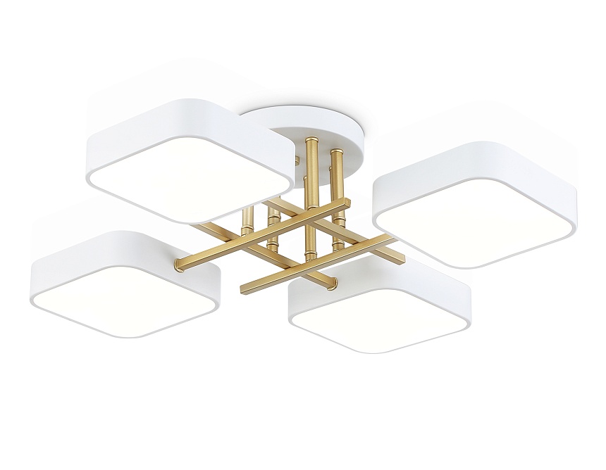 Ambrella Светильник светодиодный подвесной FL516341/4 WH/GD белый/золото 72W 3000-6000K 550*550*150 (без ПДУ) фото