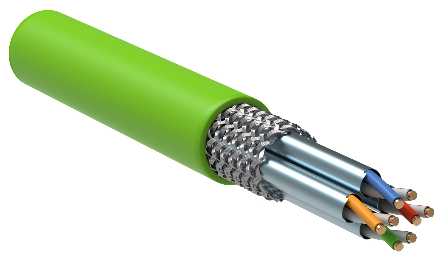 IEK ITK Кабель связи витая пара S/FTP, кат.7 4х2х23AWG solid, LSZH, 305м, зеленый фото