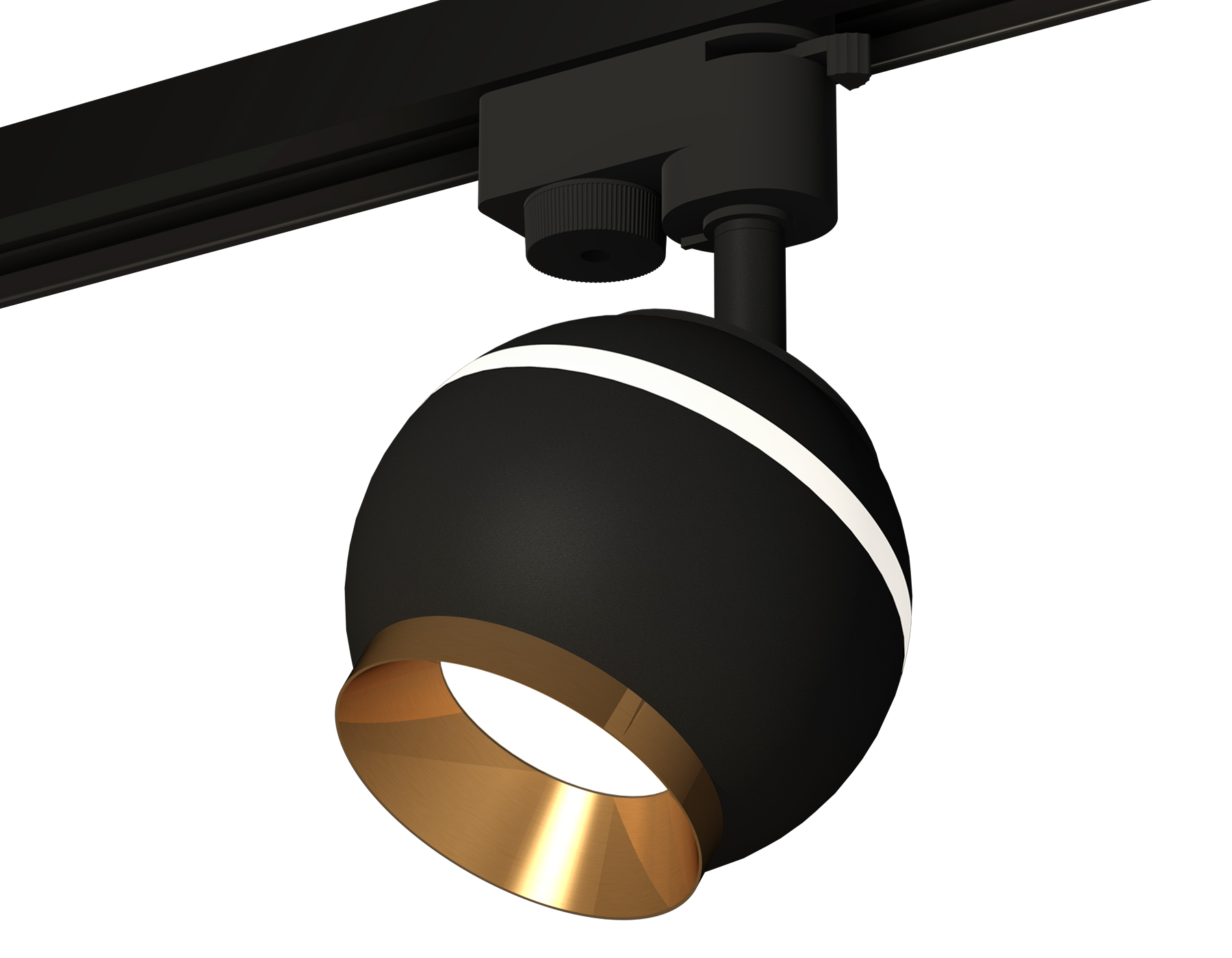 Ambrella Комплект трекового светильника XT1102005 SBK/PYG черный песок/золото желтое полированное GU5.3 LED 3W 4200K (A2521, C1102, N7034) фото