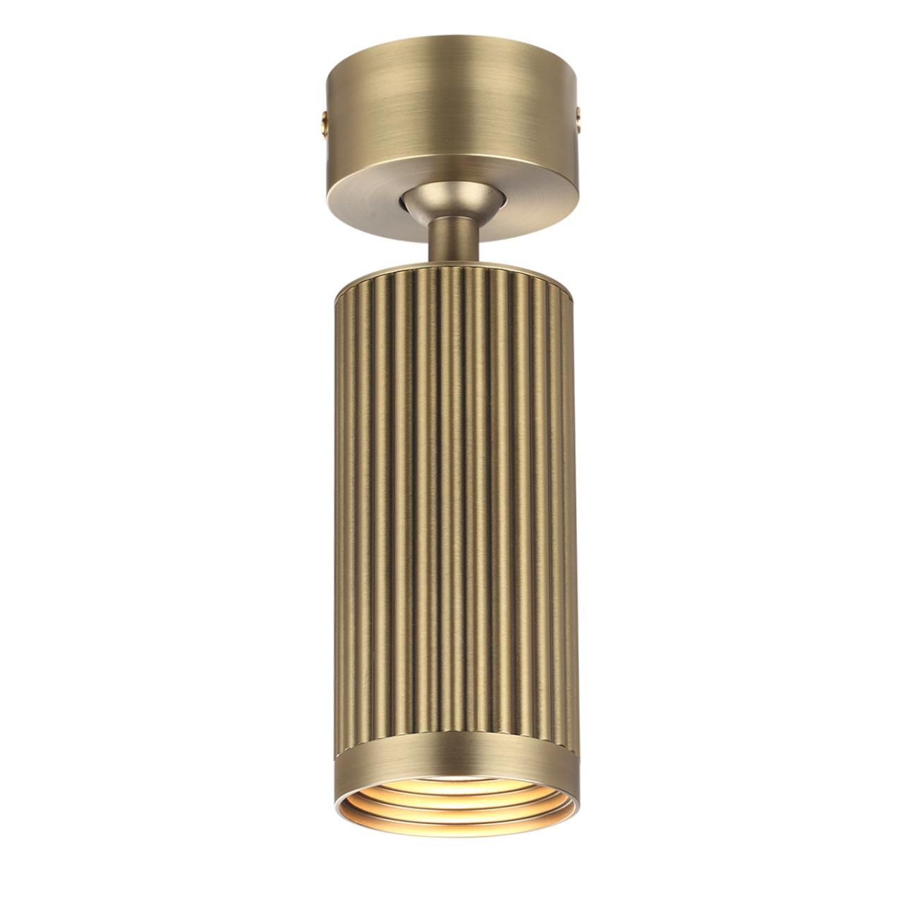 Odeon Light 7013/1C HIGHTECH ODL25 Потолочный св-к  поворотный на 360° металл/под латунь  IP20 LED  GU10 10W 220V MANCHESTER фото