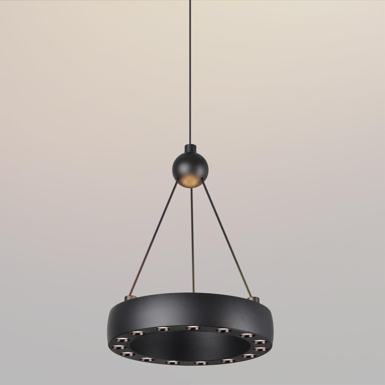 Novotech 359396 OVER NT24 000 черный Светильник подвесной светодиодный, длина провода 2м IP20 LED 12W вниз/5W вверх 220V 1360Лм 3000K TURN фото