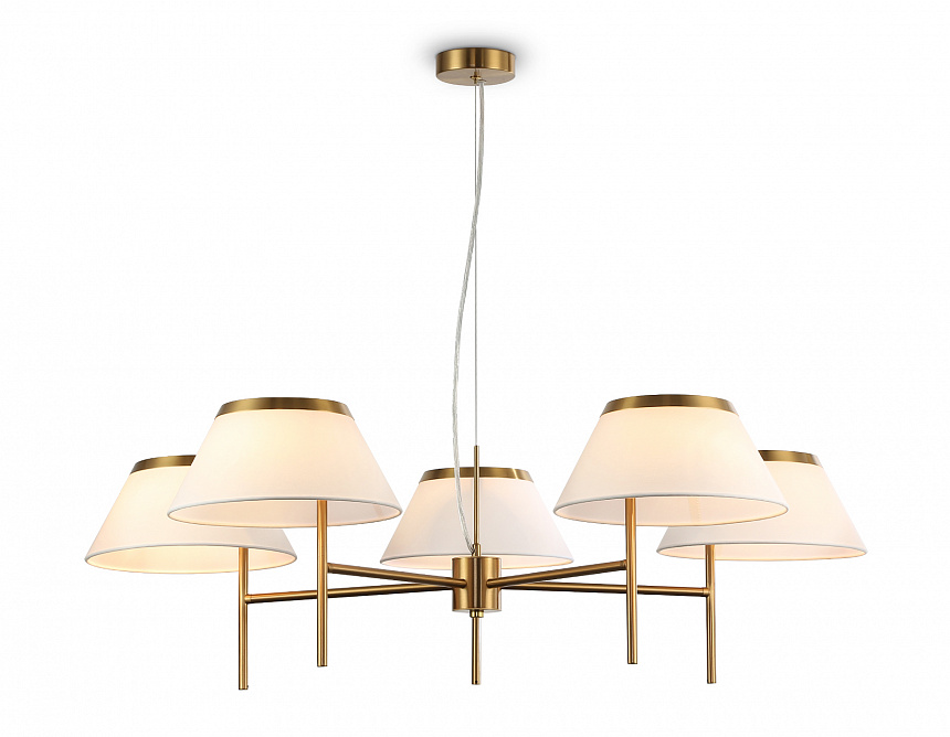 Ambrella Светильник подвесной LH72473/5 BS/WH латунь/белый Е14/5 max 40W D1000*290-1080 фото