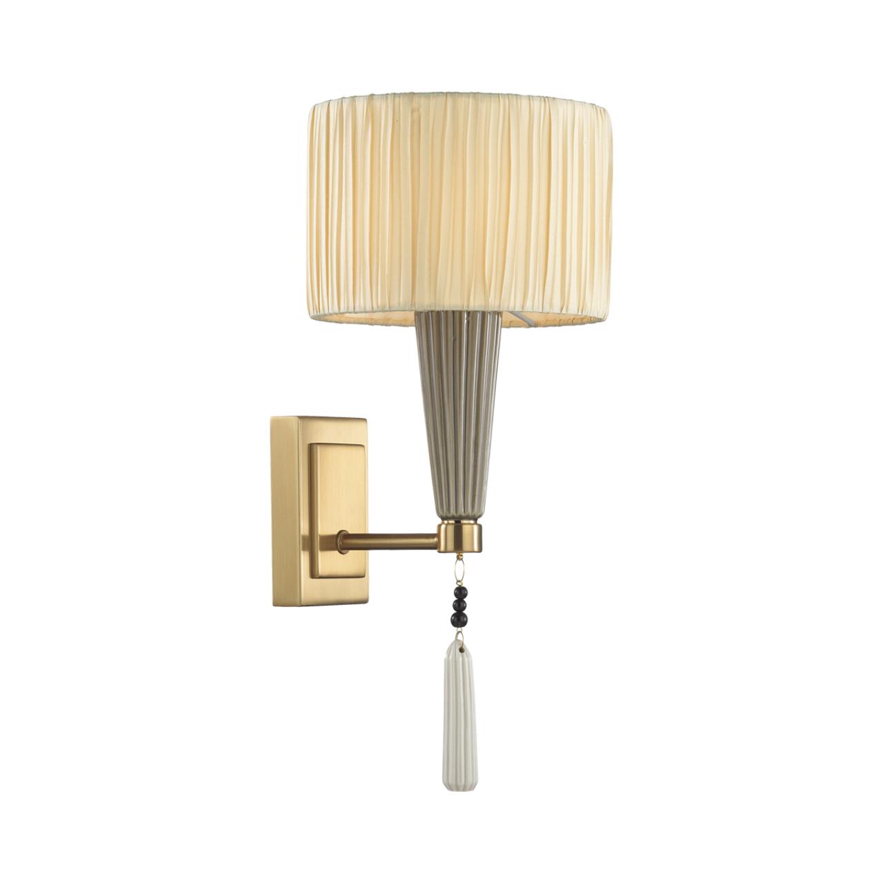 Odeon Light 5403/1W CLASSIC ODL_EX23 33 бронзовый/светло-коричневый/кремовый металл/керамика/ткань Бра E14 1*40W LATTE фото
