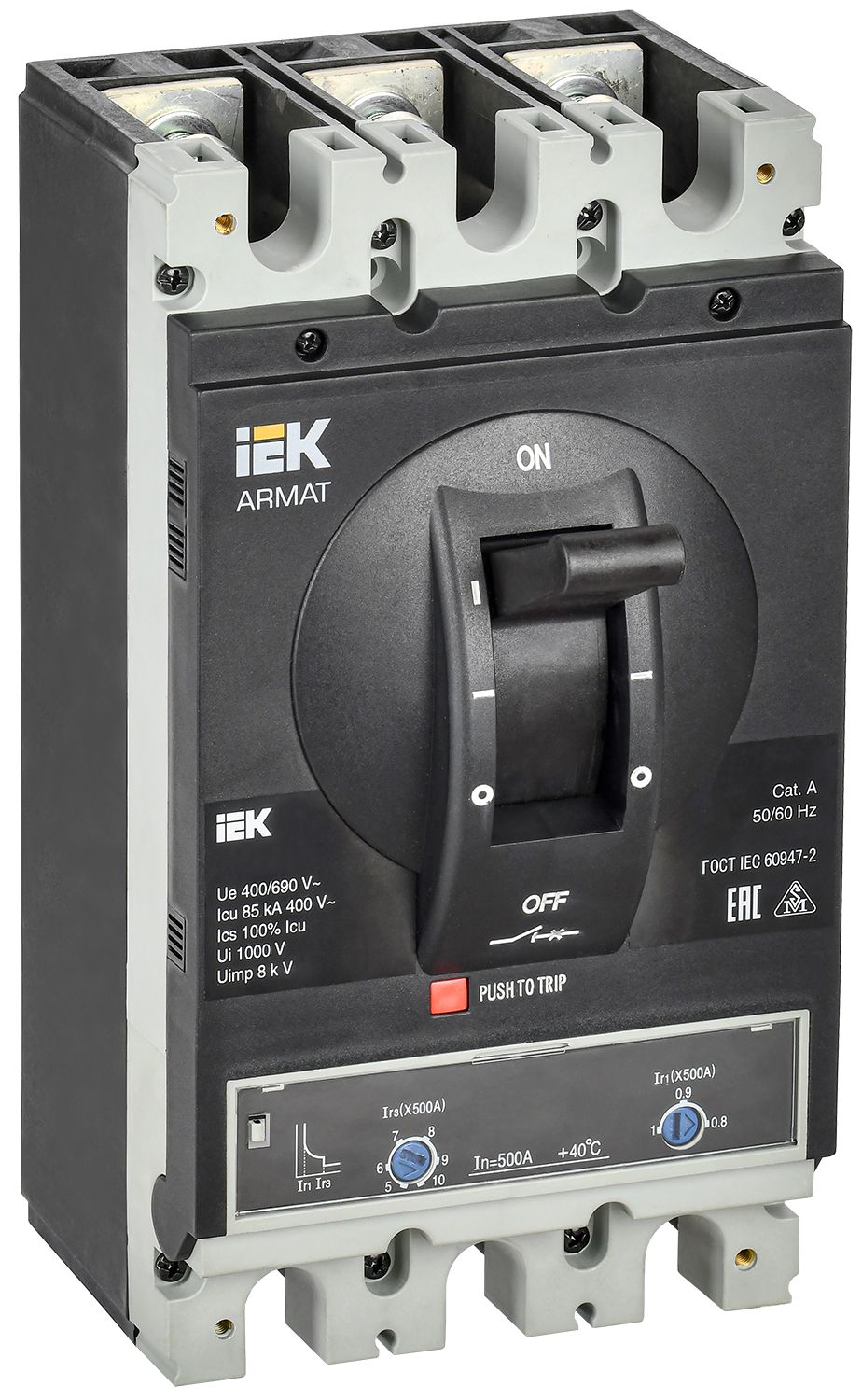 IEK ARMAT Автоматический выключатель в литом корпусе 3P I 85кА 500А ТМ рег. фото