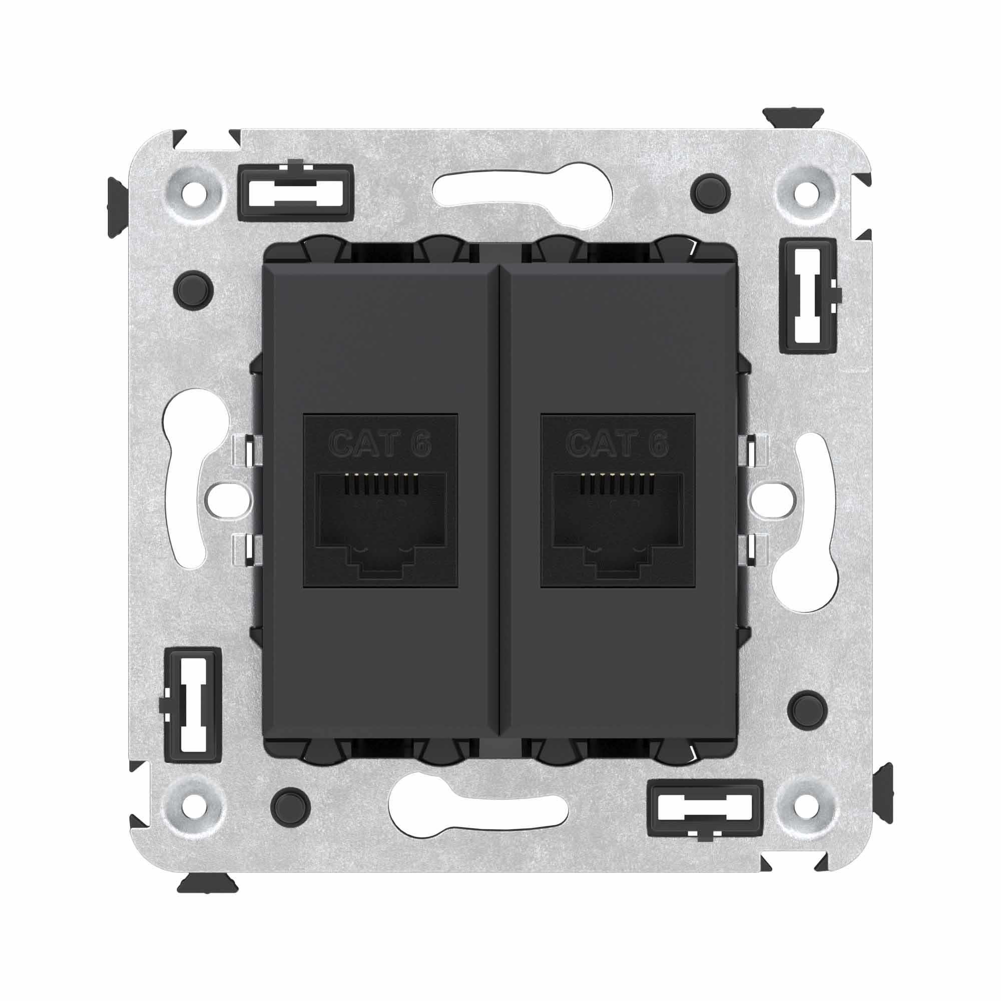 DKC Avanti Компьютерная розетка RJ-45 без шторки в стену, кат.6 двойная, 