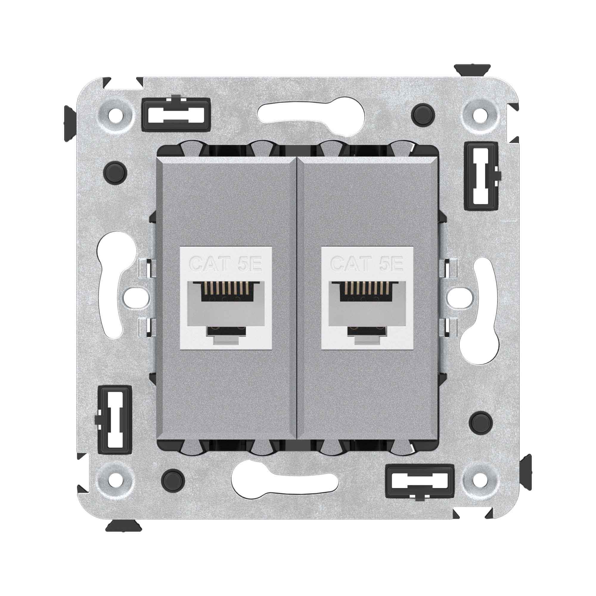 DKC Avanti Компьютерная розетка RJ-45 без шторки в стену, кат.5е двойная, 