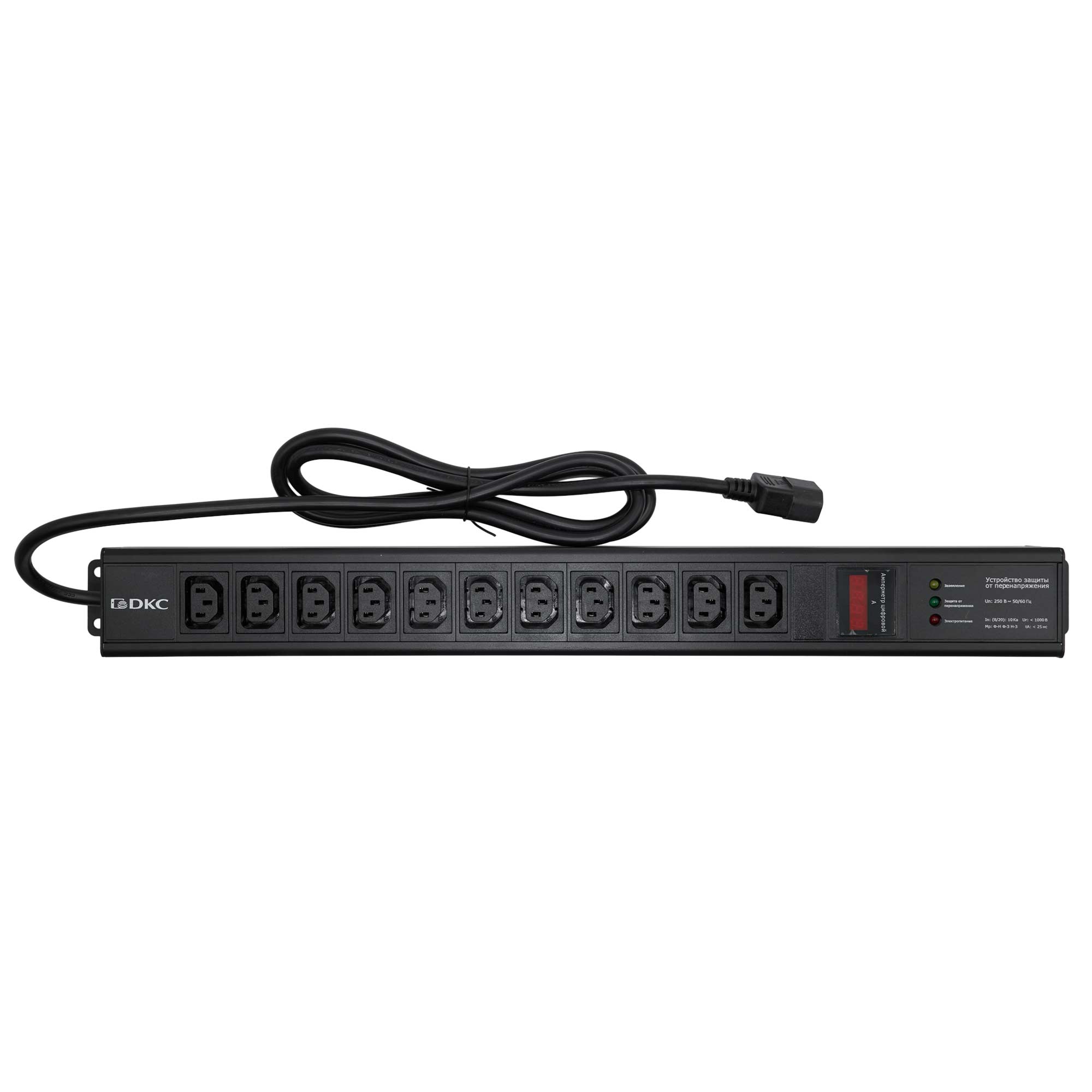 DKC Блок распределения питания (PDU) 0U 10A с индикацией и защитой, Вых:11 С13, Вх:С14 фото