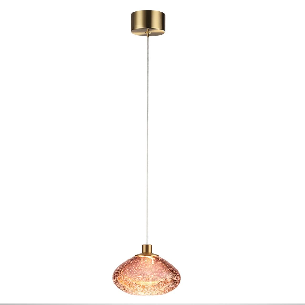 Odeon Light 7043/4L L-VISION ODL25 Подвесной светильник бордовый/бронз/металл/стекло IP20 LED 4W 3000K 220V MELA фото