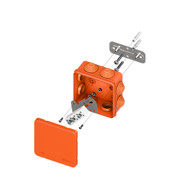 EKF Коробка огнестойкая E45 85x85x40мм с клеммниками 5 полюсов 0,5-6мм2 IP55 HF фото