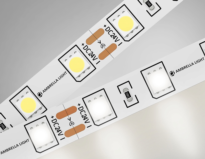 Ambrella Светодиодная лента GS4002 5050 60Led/ 14.4W m/ 24V IP20 4500K 5m (2 конт.) фото