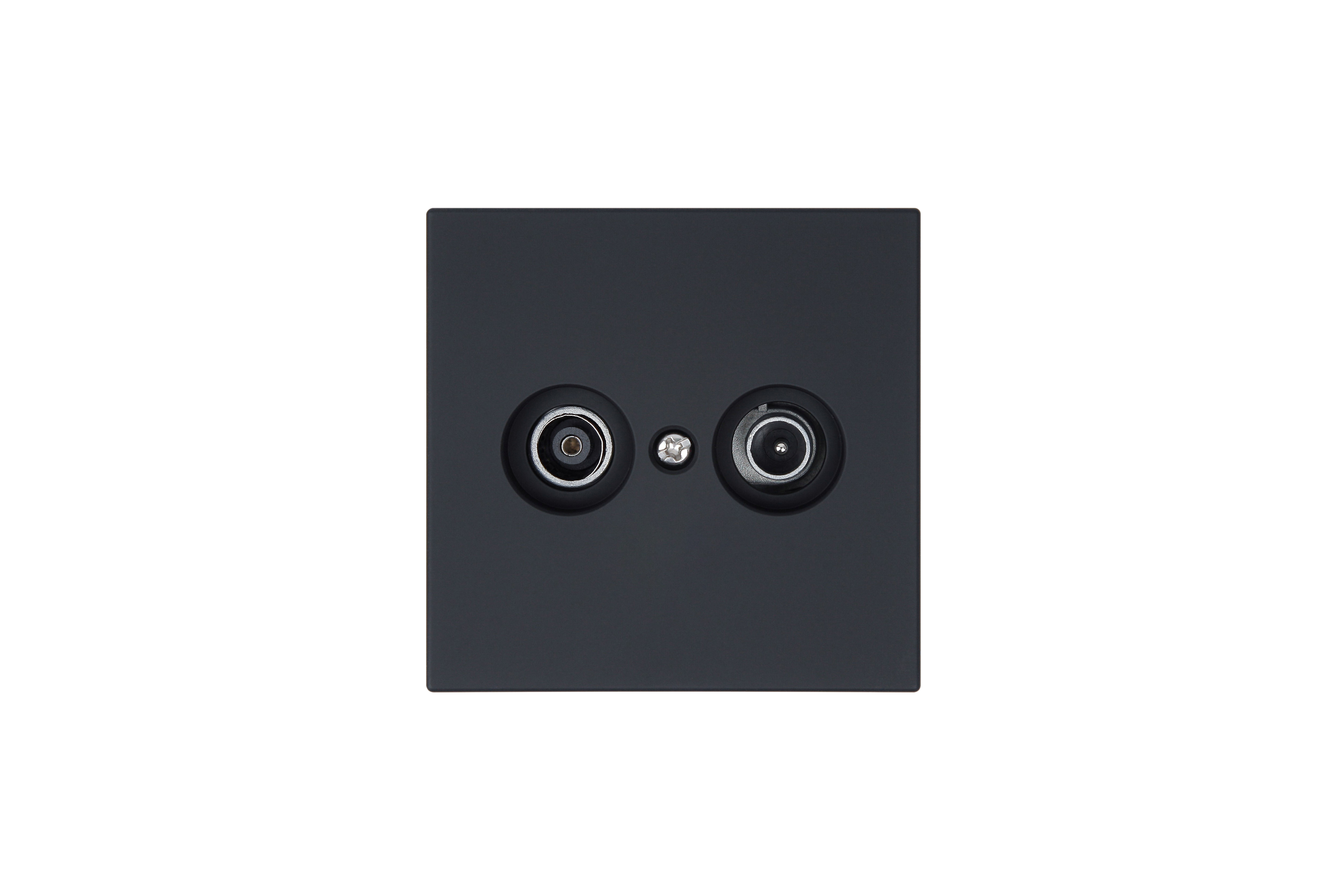 Jasmart FD Черный матовый (soft touch) Розетка TV+FM Φ9.5mm оконечная фото