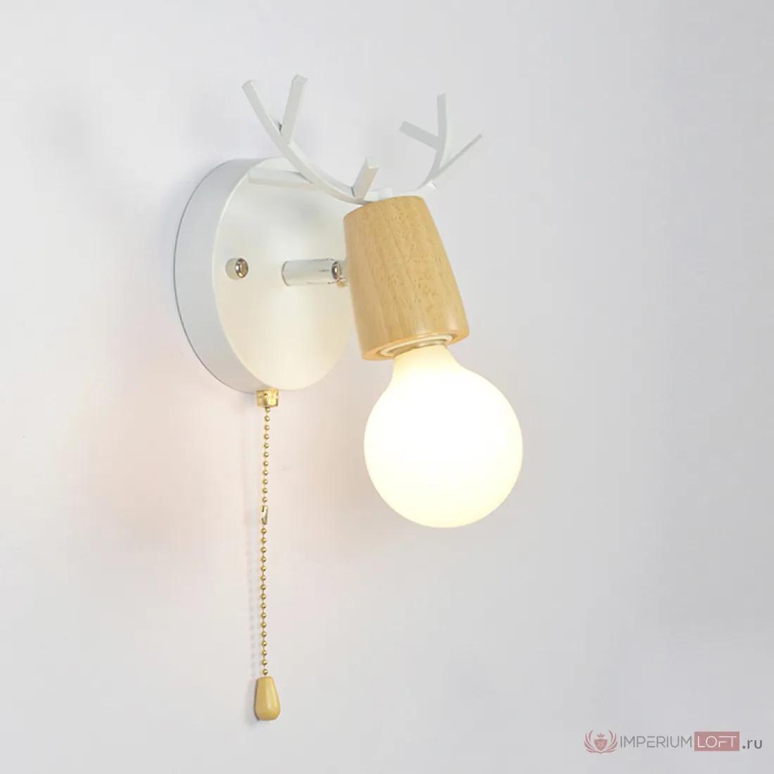 ImperiumLoft Бра с рожками DEER A SWITCH White/Light wood фото