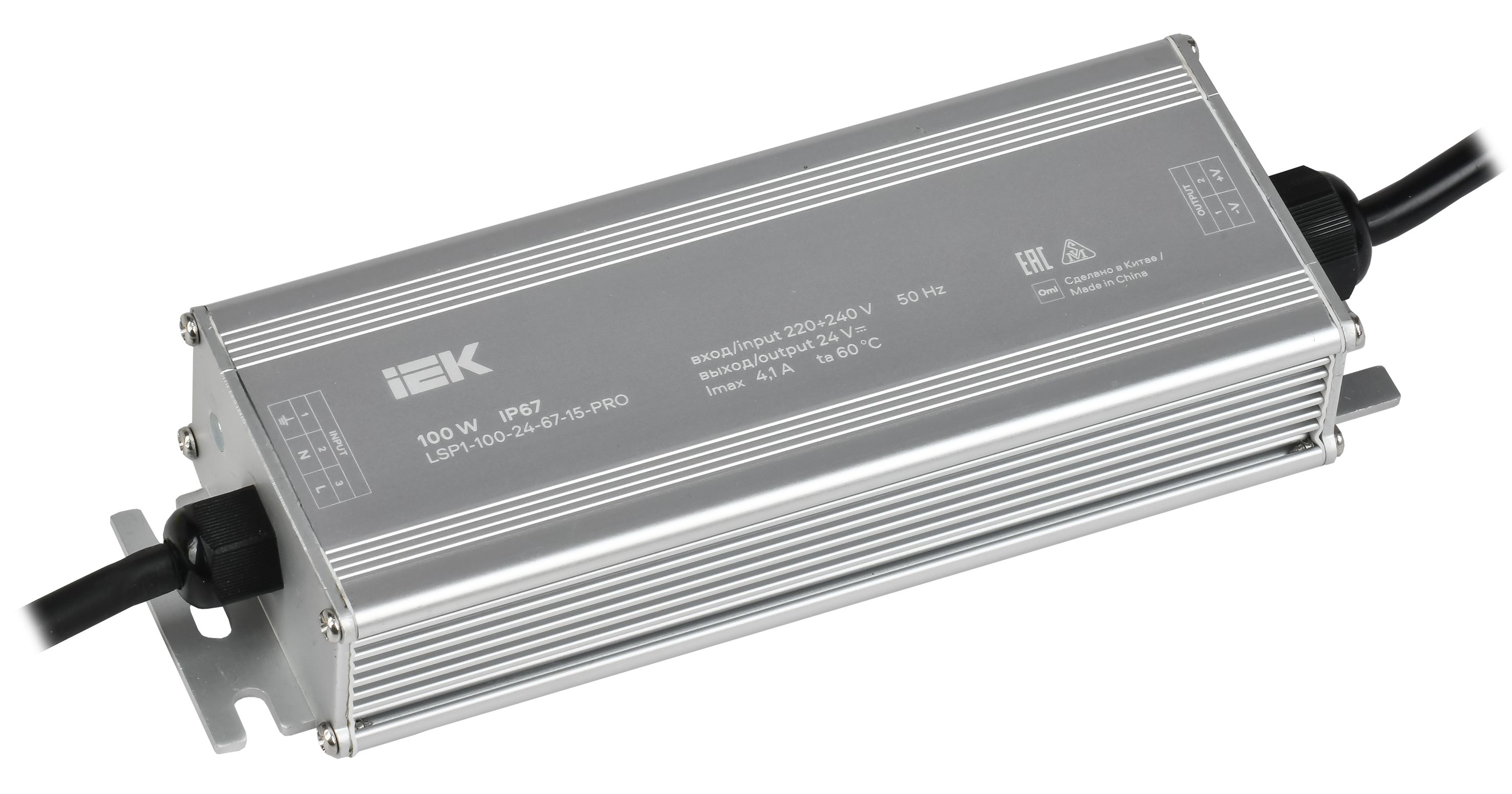 IEK Драйвер LED ИПСН-PRO 100Вт 24В блок - шнуры IP67 фото