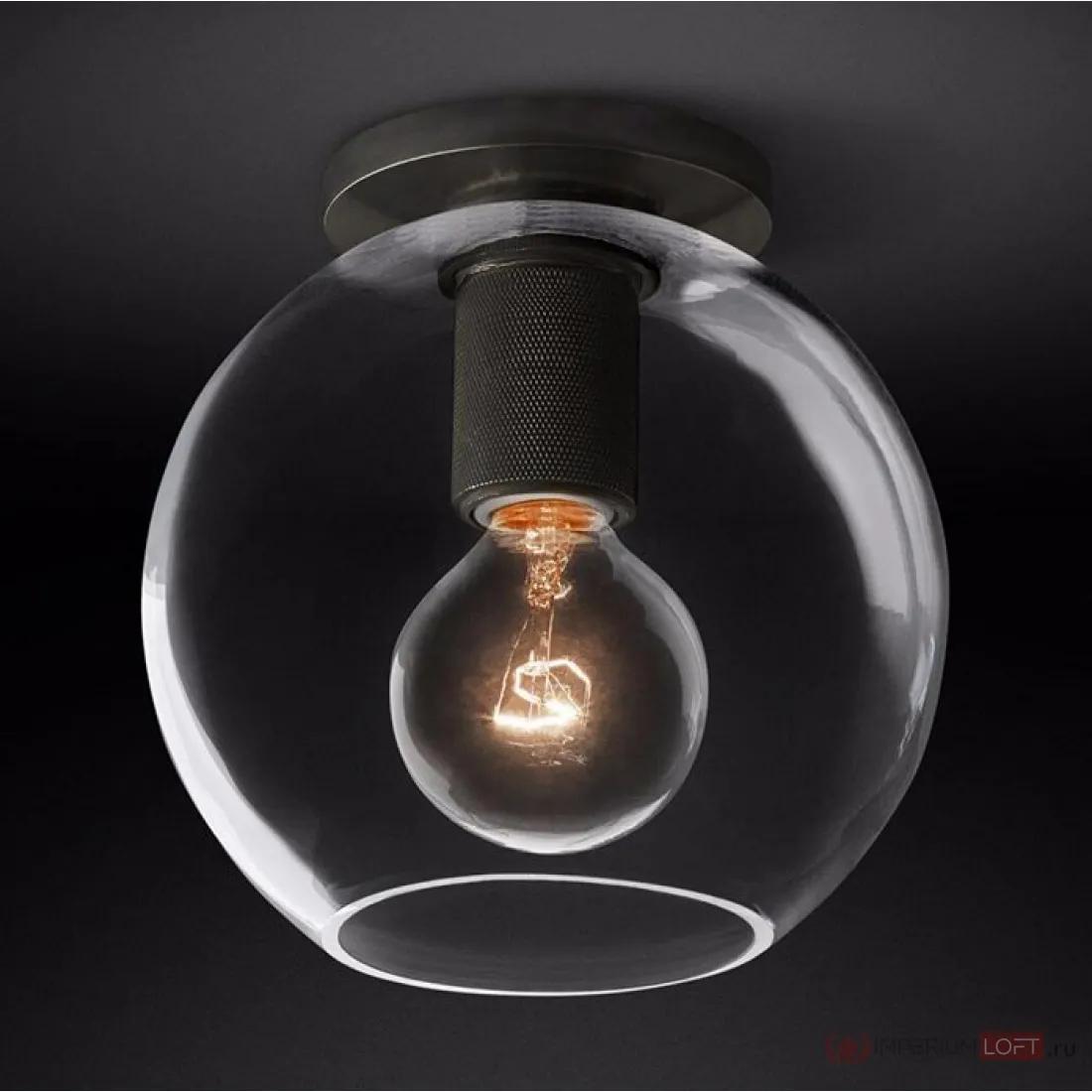 ImperiumLoft Потолочный светильник RH Utilitaire Globe  Shade Flushmount Black фото