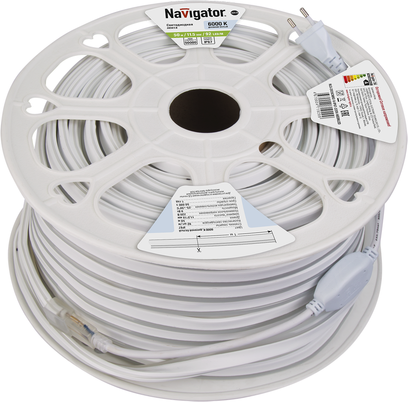 СД Лента Navigator NLS-2835СW92-9-IP67-220V-NEONLED R20 (100/20/20)