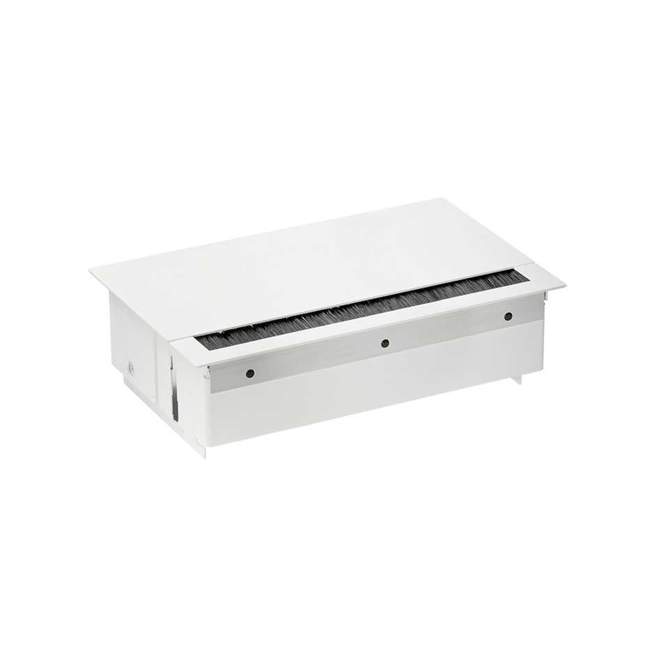 Simon 400 Врезной x5 розеточный блок, щетка, 2x2P+E, 2x2P+E UPS, 2хRJ45, белый, фото