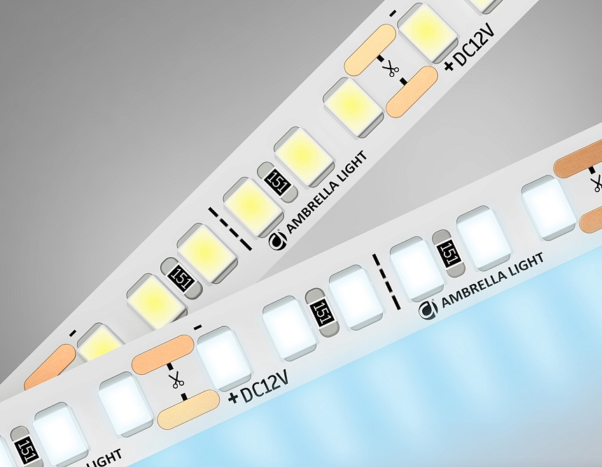 Ambrella Светодиодная лента GS1313 2835 180Led/ 14.4W m/ 12V IP20 6500K/ 5000*10*1.2mm/ кратность резки 33mm (2 конт.) фото