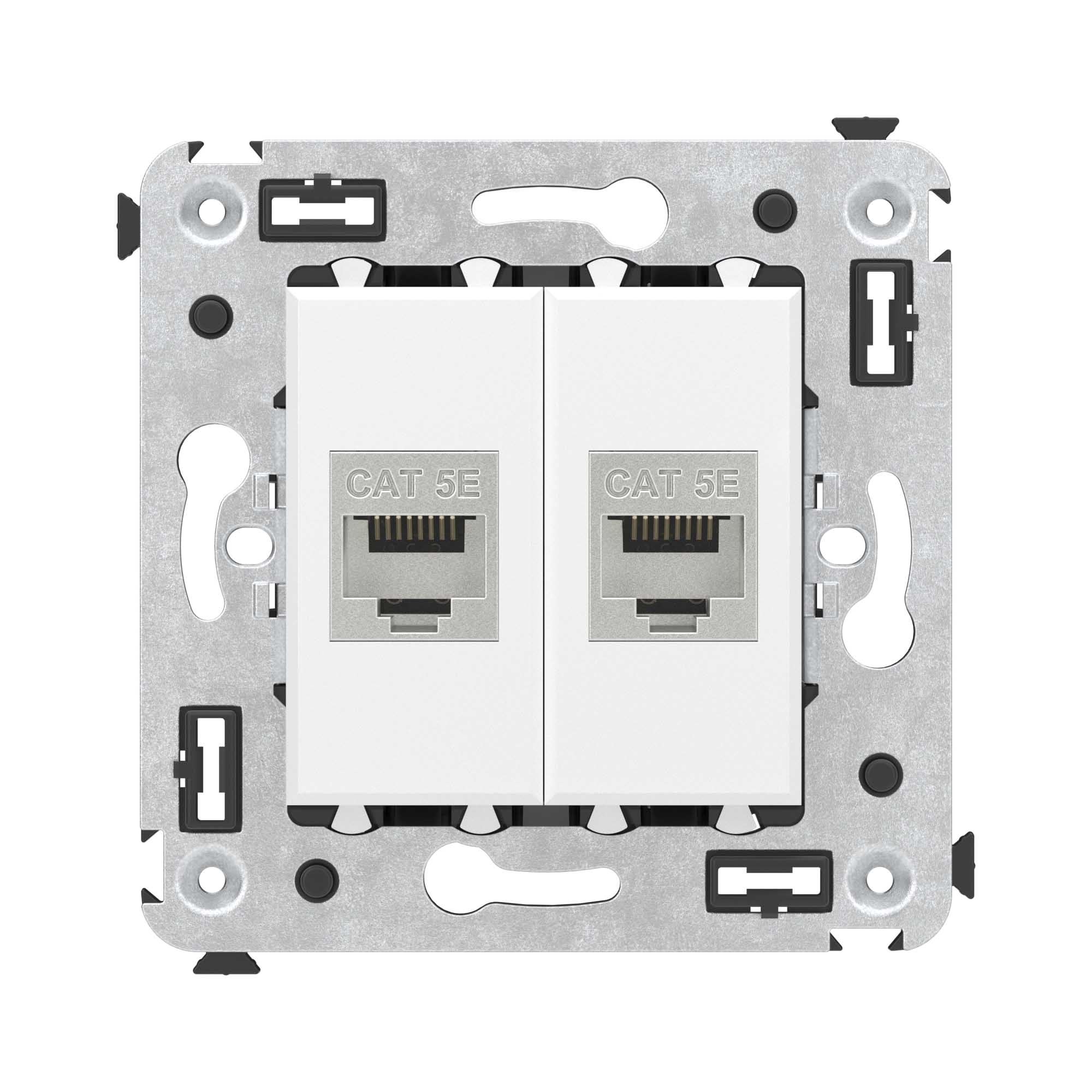DKC Avanti Компьютерная розетка RJ-45 без шторки в стену, кат.5e двойная экранированная, 