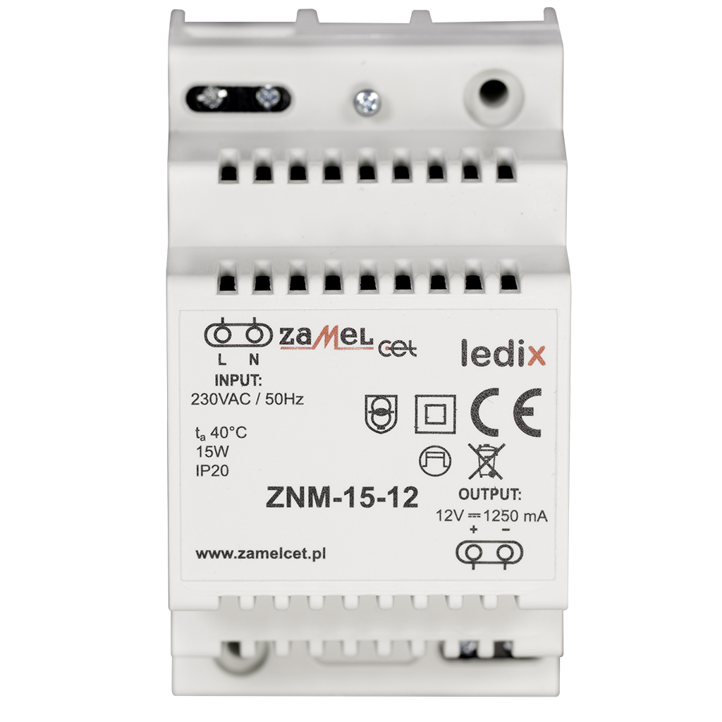 Zamel Блок питания LED 12V DC 15W на DIN-рейку фото
