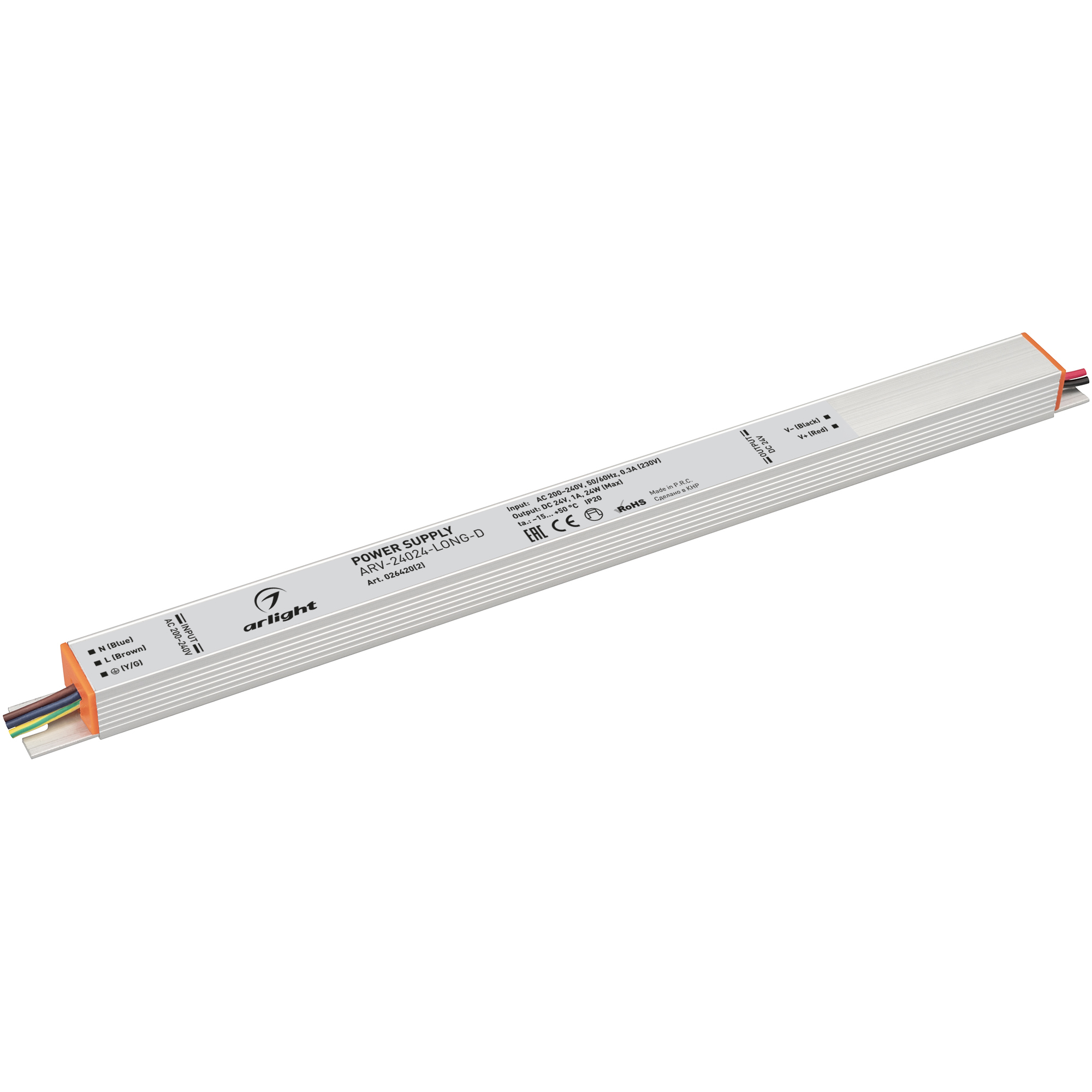 Arlight Блок питания ARV-24024-LONG-D (24V, 1A, 24W) (IP20 Металл, 3 года) фото