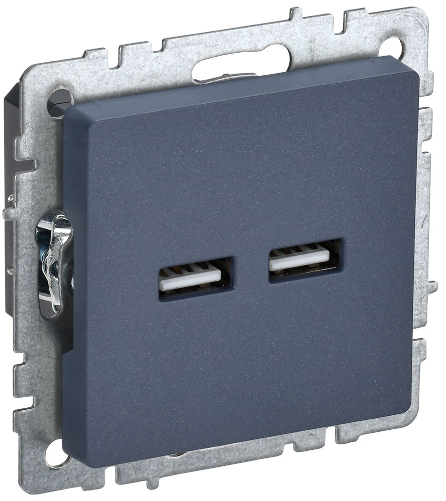 IEK BRITE BASE Маренго Розетка USB A+A 3,1А РЮ10-1-БрМ фото