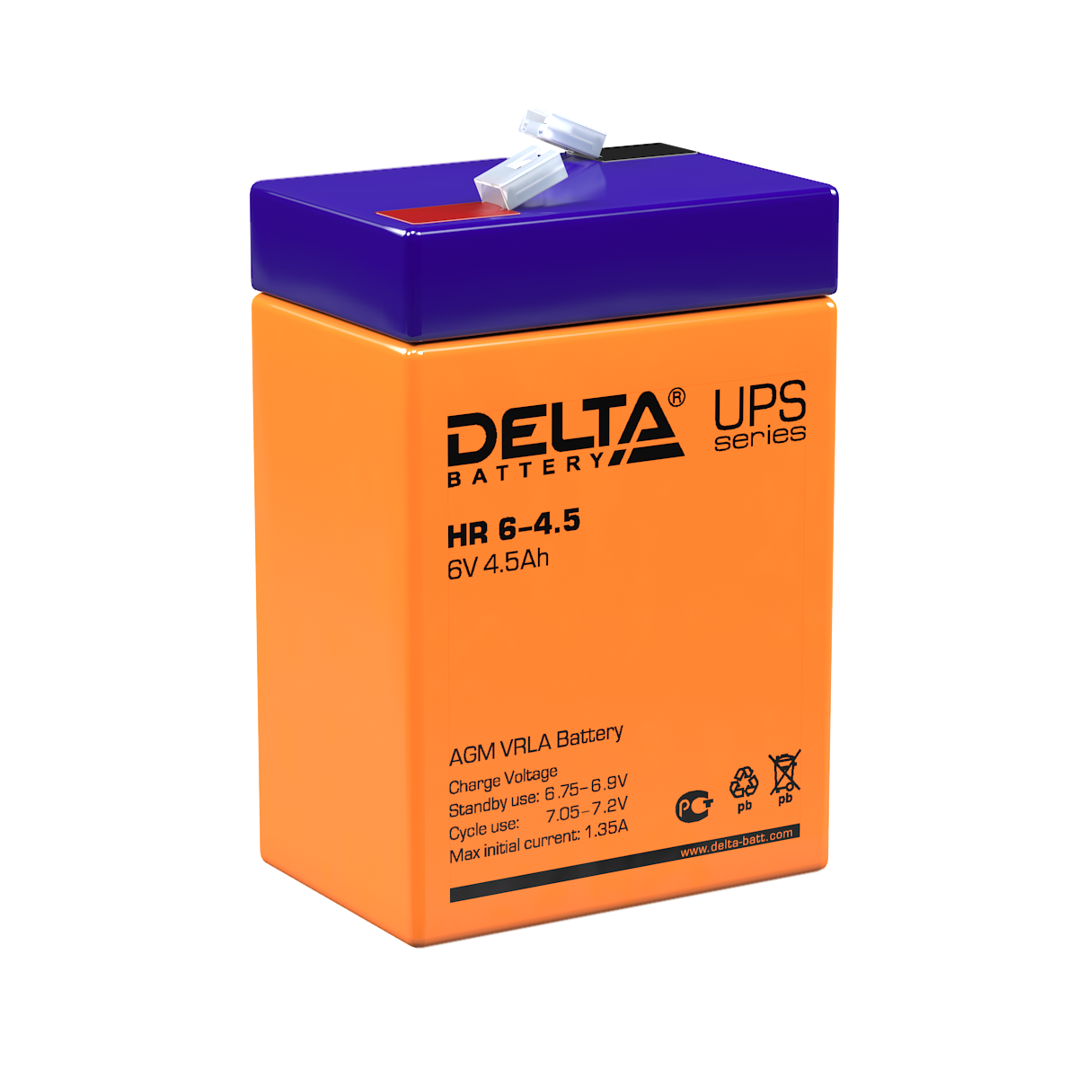 Delta Аккумуляторная батарея HR 6-4.5 (6V/4.5Ah) фото