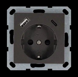 Jasmart G Мокко Розетка с/з со шторками 16A c USB A+C 25W фото