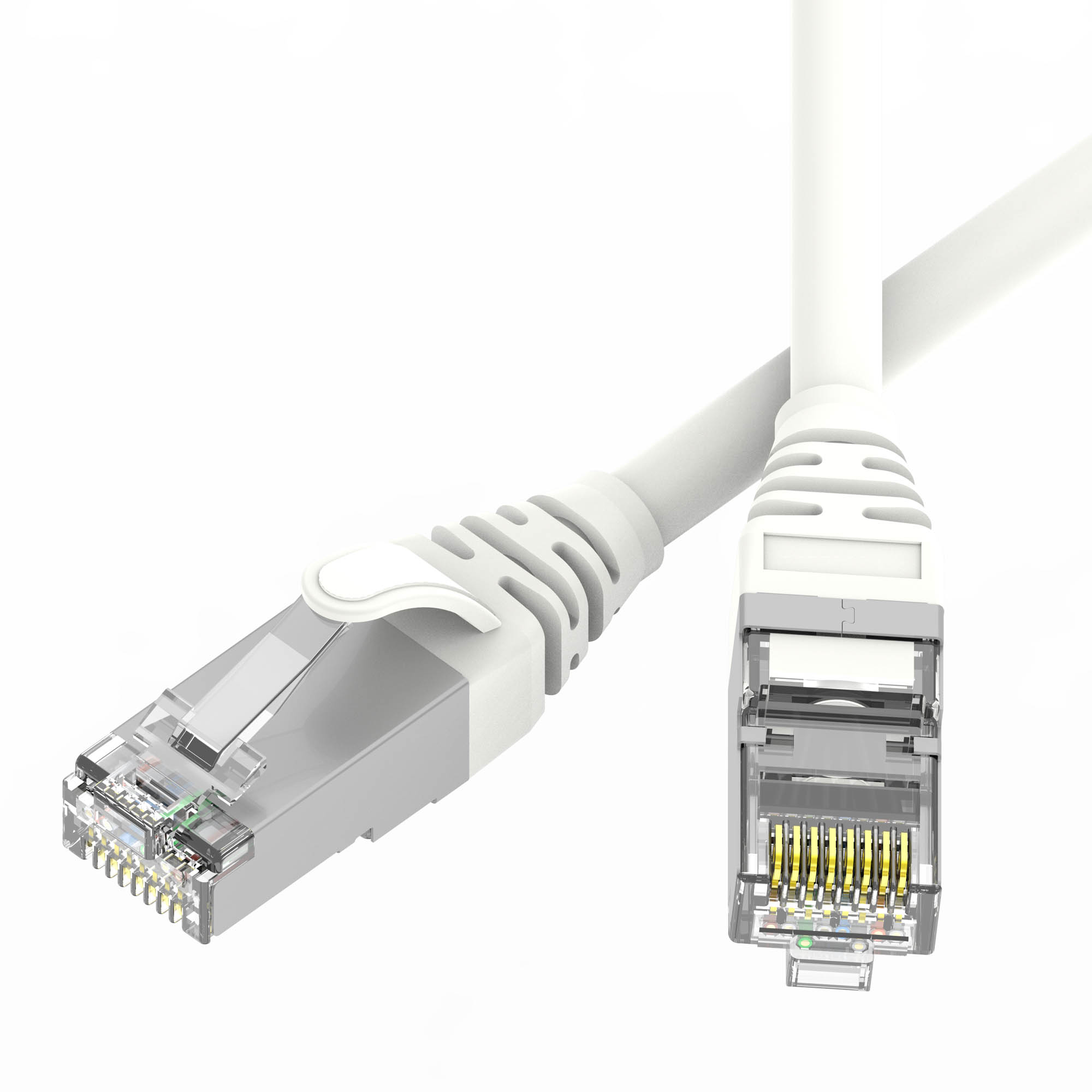 DKC Патч-корд экранированный SLIM CAT6 U/FTP 4х2, 28 AWG, LSZH, белый, 3м фото