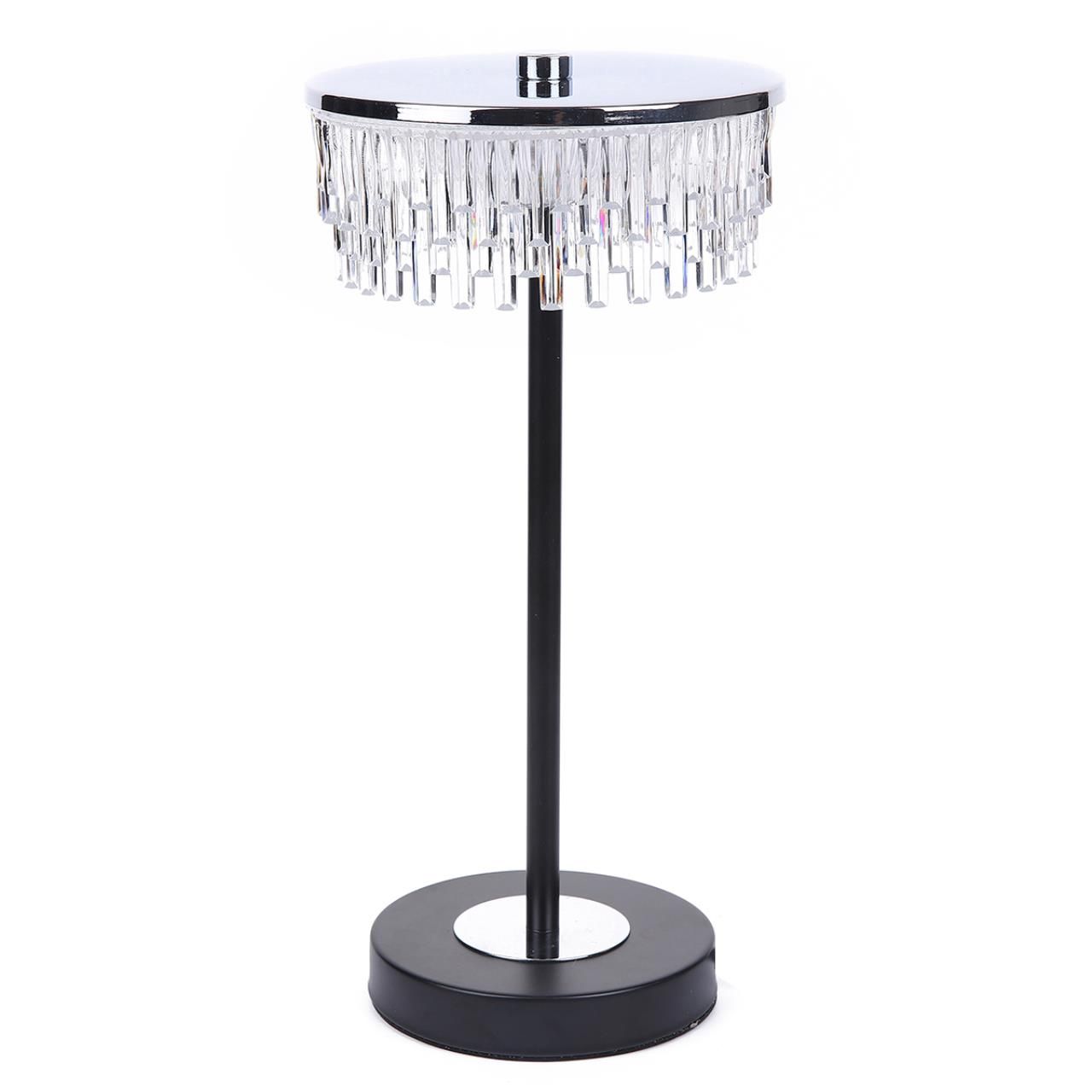 Lumion 8204/1TL LEDIO серебро/черный/прозрачный, металл/акрил Настольная лампа LED 7W 4000К 220V SATIANA фото