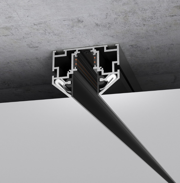 Elektrostandard Slim Magnetic Шинопровод в натяжной потолок с декоративными вставками (черный) (2м) 85204/00 фото