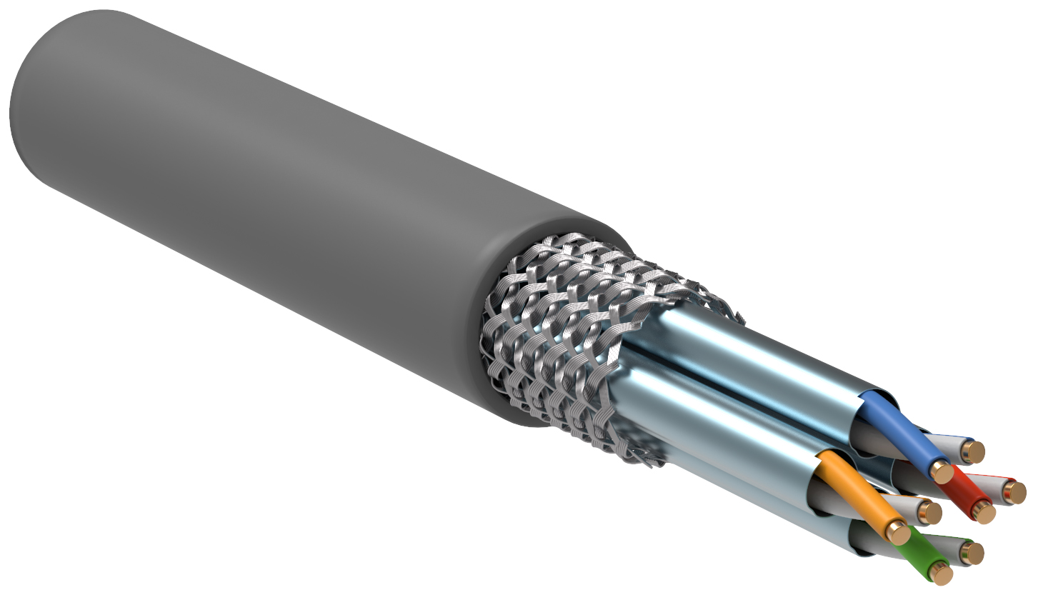 ITK Кабель связи витая пара S/FTP, кат.6A 4х2х23AWG solid, ПВХ, 305м, серый фото