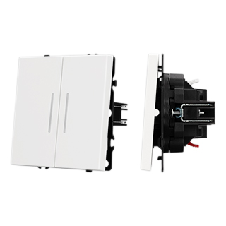 Arlight Механизм выключателя двухклавишный проходной LED SWT-NOBE-MKP2-SFPL-L-WH (230V, 10A) (Белый кварц) фото