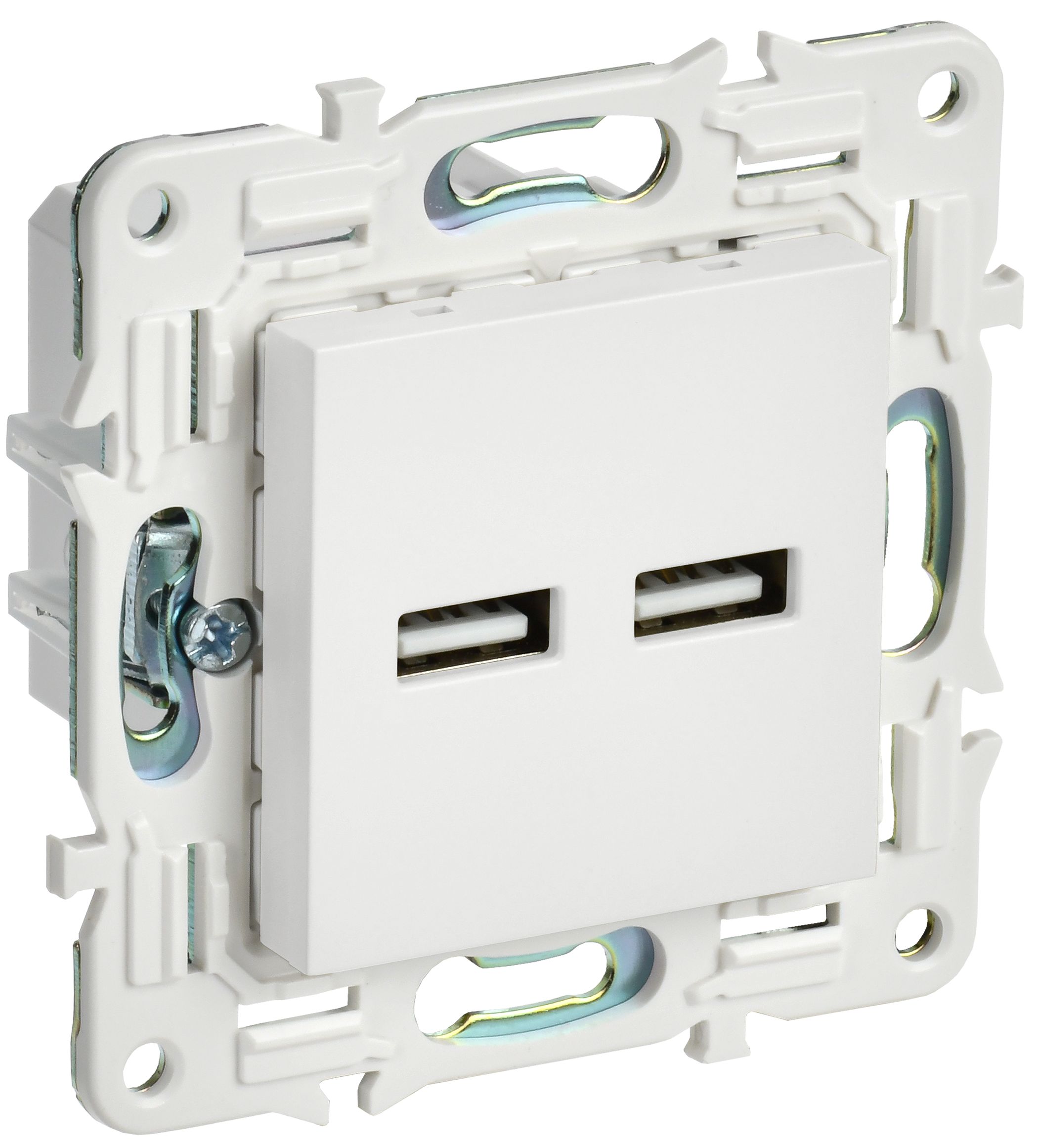 IEK SKANDY Арктический белый Розетка USB A+A 3,1А SK-R15W фото