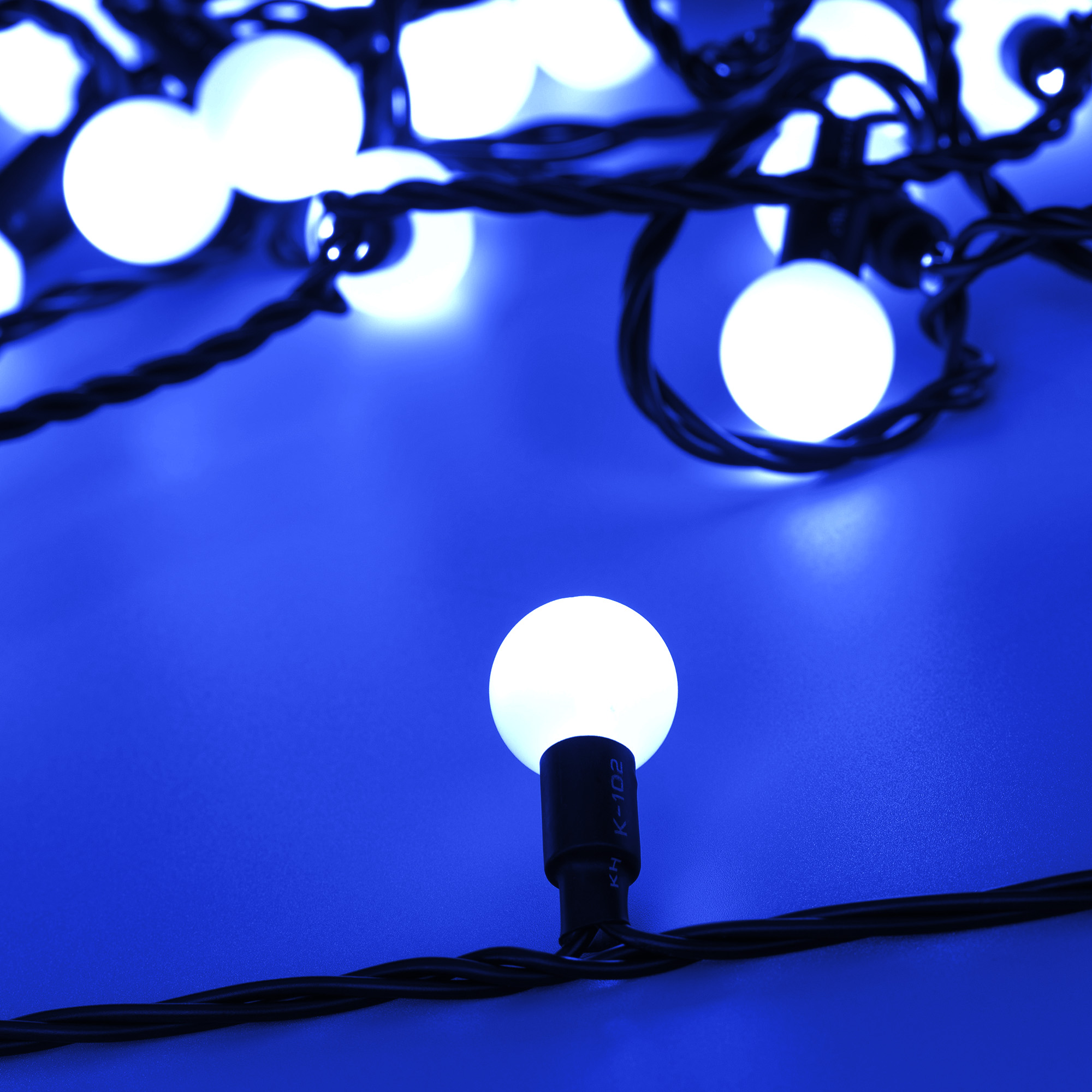 Arlight Светодиодная гирлянда ARD-BALL-CLASSIC-D23-10000-BLACK-80LED BLUE (230V, 3.5W) (Ardecoled, IP65) фото